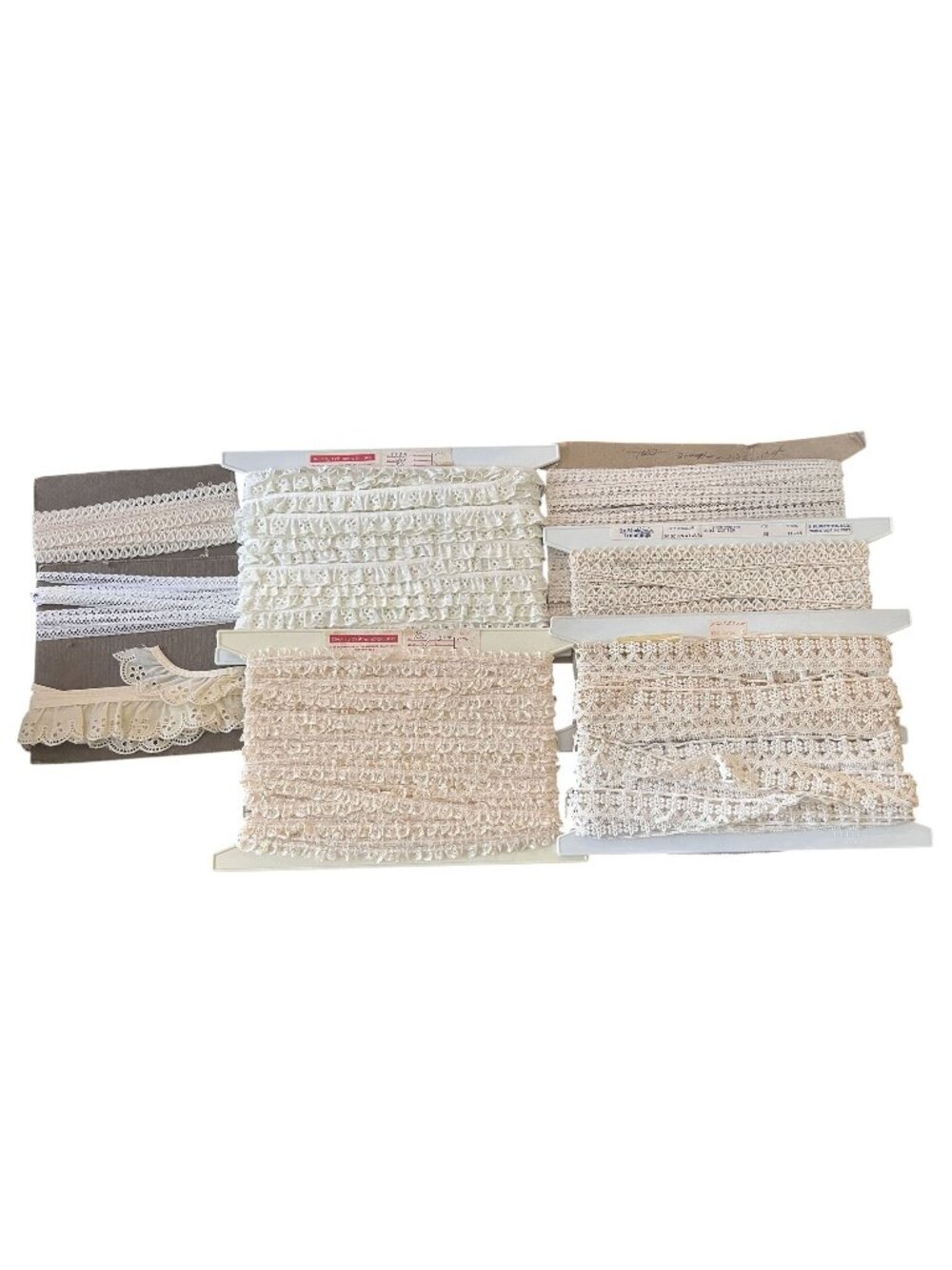 Vintage Lace Trim Spool Trimmings Edging Sewing Crafts DIY Projects Lot